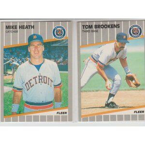 RARE find Mike Heath / Tom Brookens ERROR Card MLB Baseball
